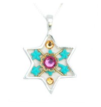 Colorful Star of David Necklace